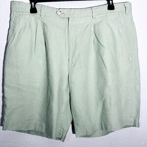 Paul Frederick Linen Green Classic Fit Men's Size 40 Beach Preppy Casual